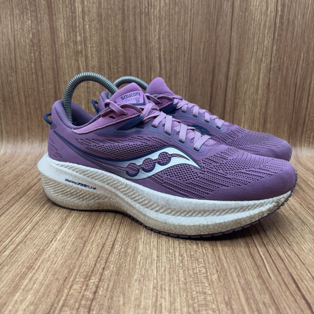 Saucony Triumph 21‎ Women's Size 8.5 Road Running Shoes Sneakers Grape Indigo